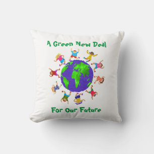 A Green New Deal For Our Future Throw Pillow