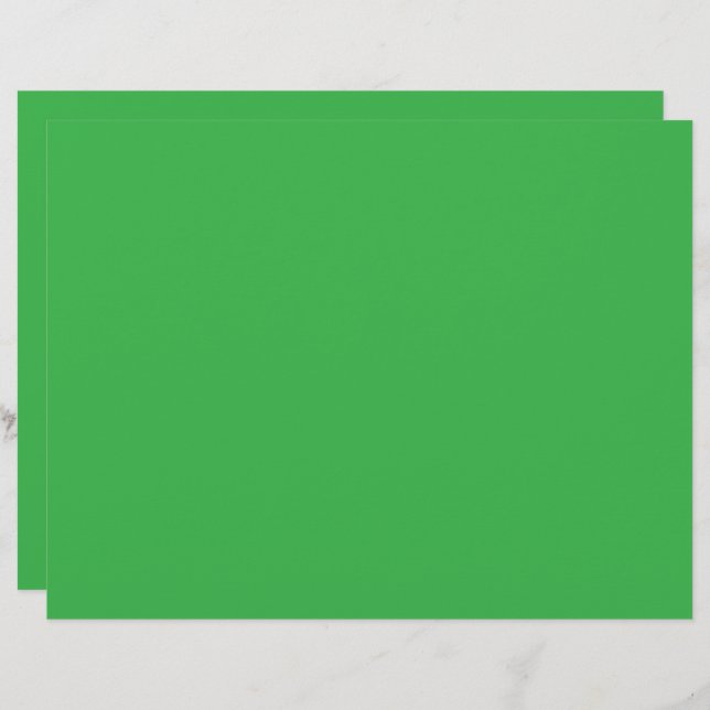 a green screen with a white background letterhead (Front/Back)