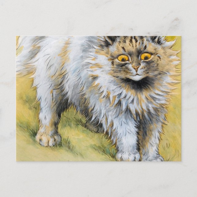 A Grey Persian by Louis Wain Postcard (Front)