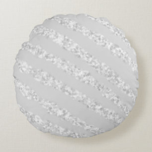 A Grey & White Dreamscape Round Pillow