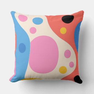 A Groovy Explosion of Colour and Shape Throw Pillow