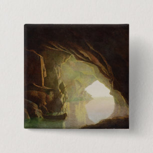 A Grotto in the Gulf of Salerno, Sunset, c.1780-1 2 Inch Square Button