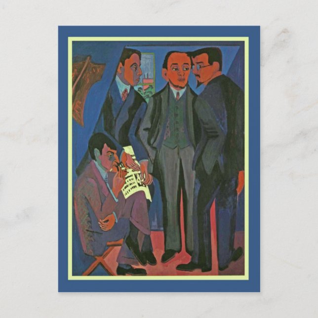 A Group of Artists by Ernst Ludwig Kirchner Postcard (Front)