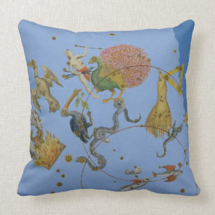 A group of constellations from 'Uranometria' by Jo Throw Pillow