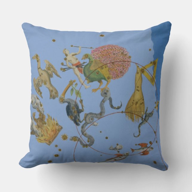 A group of constellations from 'Uranometria' by Jo Throw Pillow (Front)