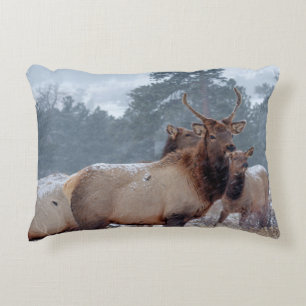 A GROUP OF DEERS ACCENT PILLOW