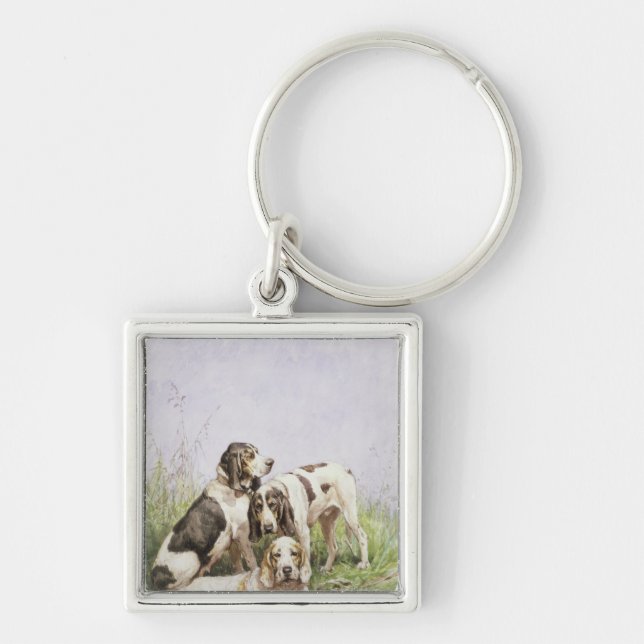 A Group of French Hounds Keychain (Front)