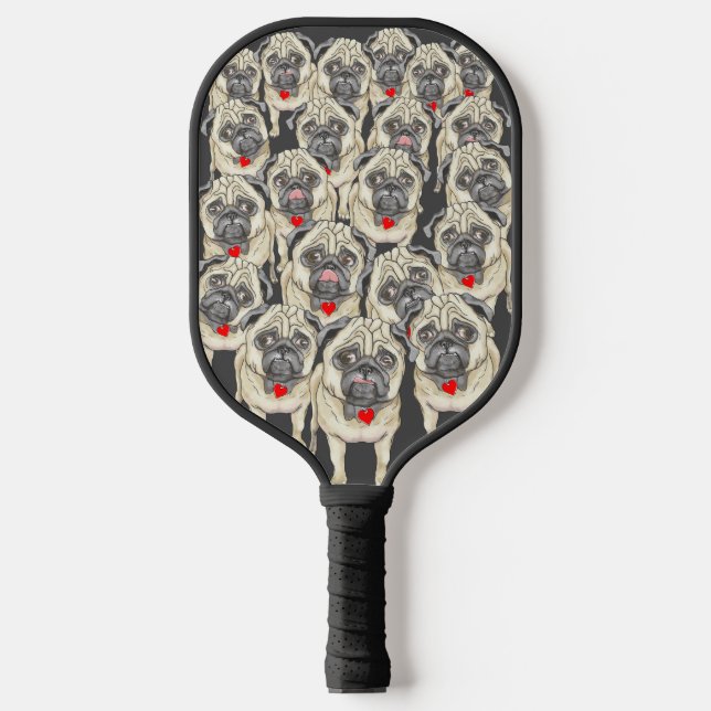 A Grumble of Pugs Pickleball Paddle (Front)