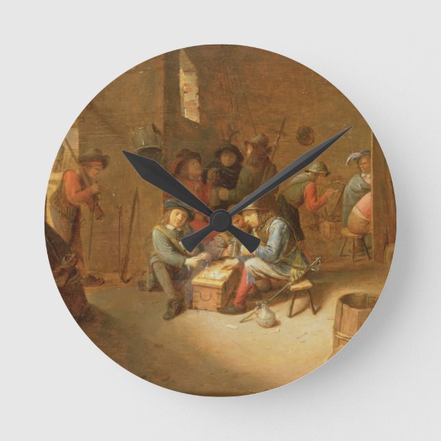 A Guardroom Interior with Soldiers playing Cards ( Round Clock (Front)