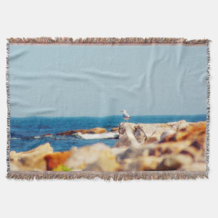 A Gull's Post Throw Blanket