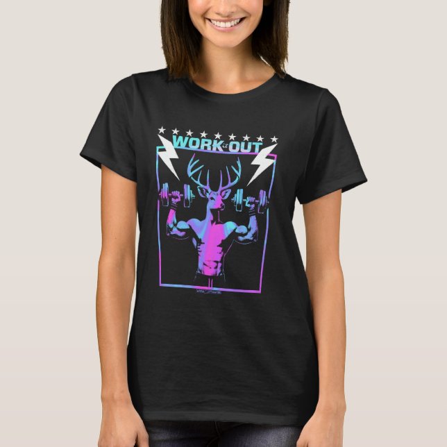 A GYM DEER - WORKOUT EXERCISE FUN VIBES T-Shirt (Front)