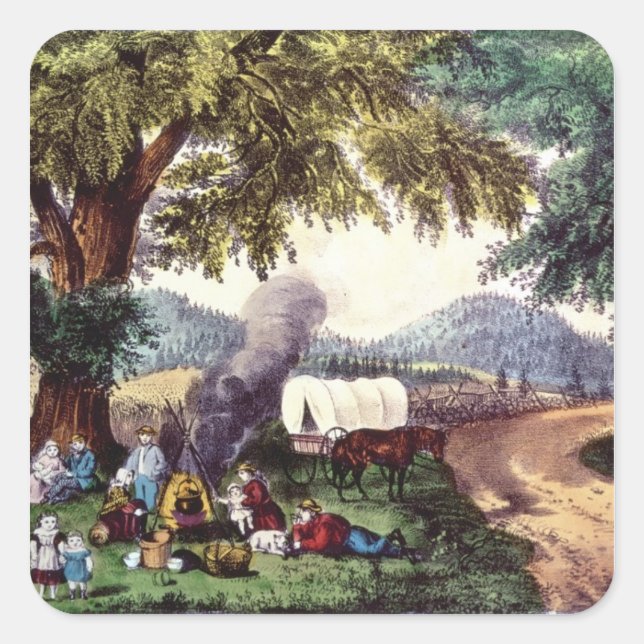 A Halt by the Wayside Square Sticker (Front)