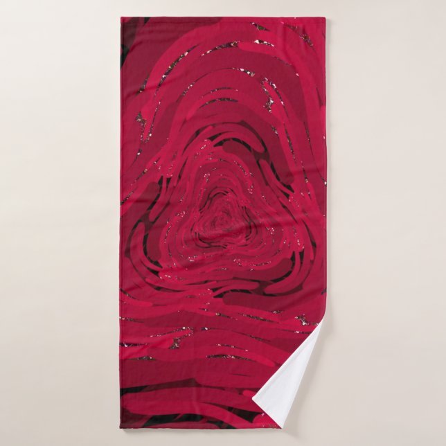 A hand drawing pattern made of red gradient with g bath towel (Bath Towel)