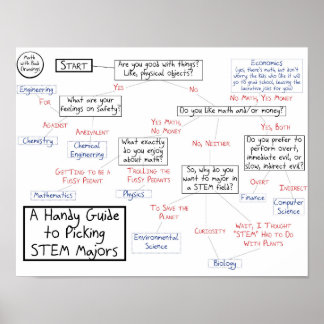 A Handy Flowchart for Choosing Your STEM Major Poster