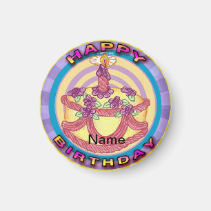 A Happy Birthday Cake Magnet