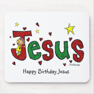A Happy Birthday Jesus hug from Little Marci Mouse Pad