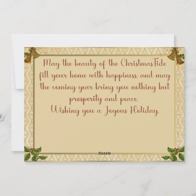 A Happy Christmas Tide Holiday Card (Back)