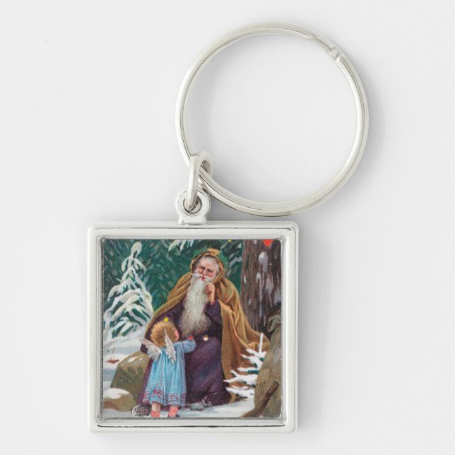 A Happy Christmas Time Father Christmas with Keychain (Front)