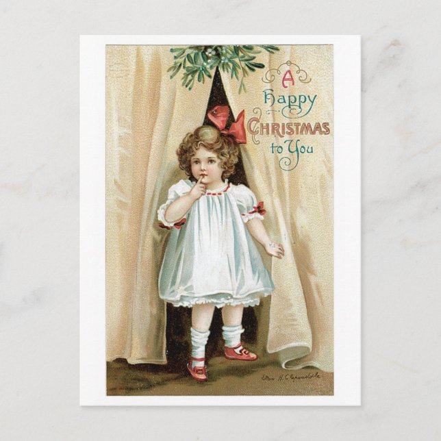 A Happy Christmas to You - Ellen Clapsaddle Holiday Postcard (Front)
