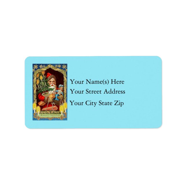 A Happy Christmas Vintage Address Label (Front)