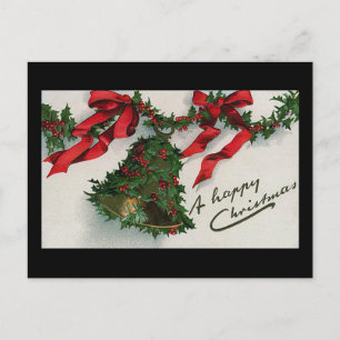 " A Happy Christmas" Vintage Holiday Postcard