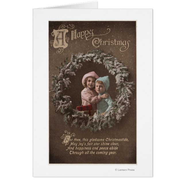 A Happy ChristmasLittle Kids Hugging (Front)