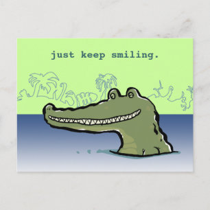 A happy crocodile (customizable words) postcard