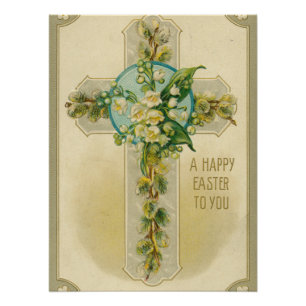 A Happy Easter to You - Antique Postcard,  Poster