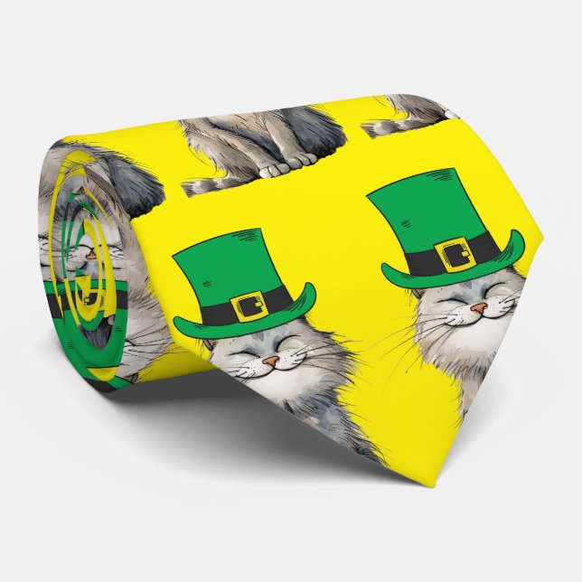 A happy Irish Cat Tie (Rolled)