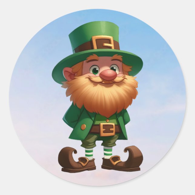 A happy little leprechaun on St. Patrick's day Classic Round Sticker (Front)