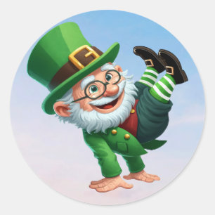A happy little leprechaun on St. Patrick's day Classic Round Sticker