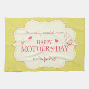 A Happy Mother's Day Greeting Card Kitchen Towel