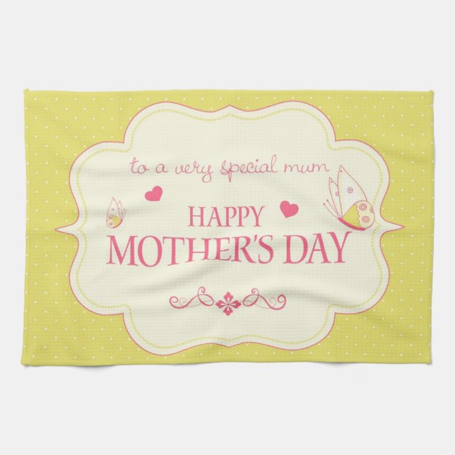 A Happy Mother's Day Greeting Card Kitchen Towel (Horizontal)