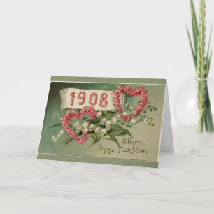 A Happy New Year Victorian Greeting Card