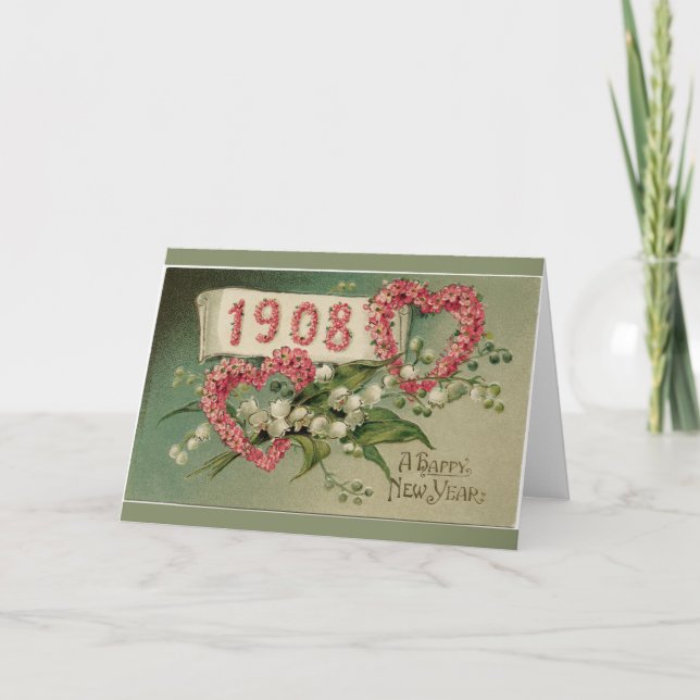 A Happy New Year Victorian Greeting Card (Front)