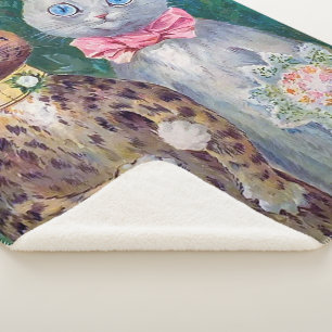 A Happy Pair   Louis Wain   Sherpa Blanket