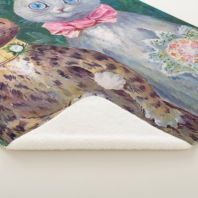 A Happy Pair | Louis Wain | Sherpa Blanket (3/4)