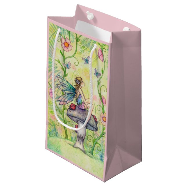 A Happy Place Flower Fairy Fantasy Art Small Gift Bag (Front Angled)
