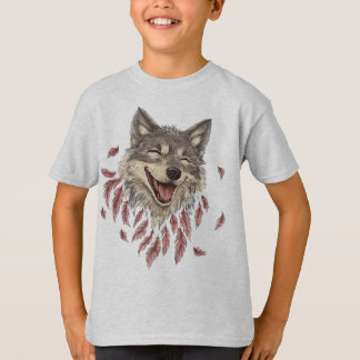 A happy smiling wolf in feathers T-Shirt