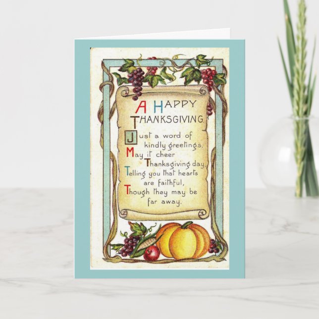 A Happy Thanksgiving Holiday Card (Front)