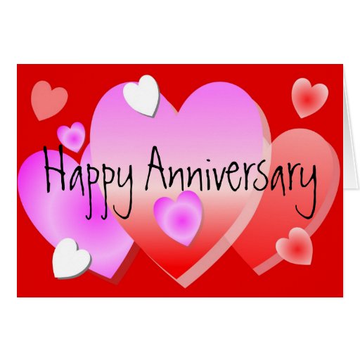 A Happy Wedding Anniversary Card Hearts | Zazzle