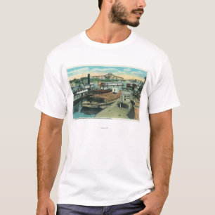 A Harbour Shipping Scene on Sacramento River T-Shirt