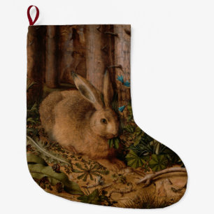 A Hare in the Forest (by Hans Hoffmann) Large Christmas Stocking