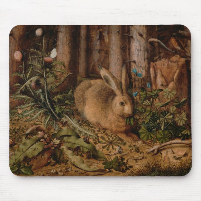 A Hare in the Forest (by Hans Hoffmann) Mouse Pad (Front)