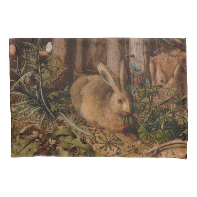 A Hare in the Forest (by Hans Hoffmann) Pillowcase (Front-Left)
