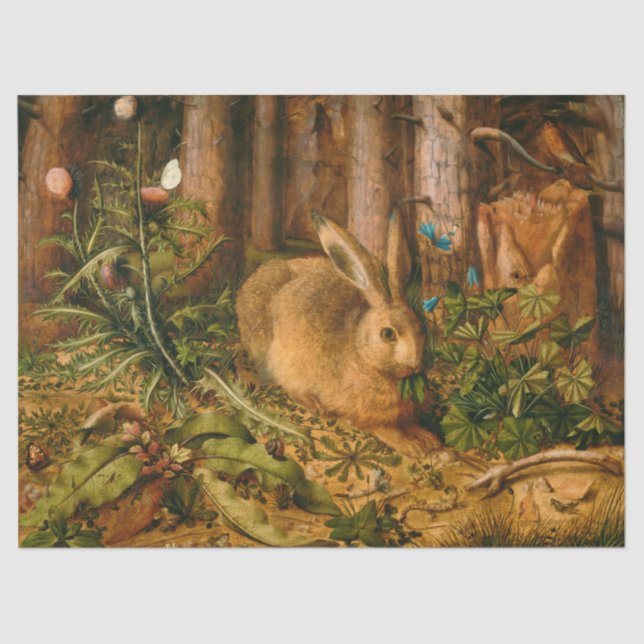 A Hare in the Forest by Hans Hoffmann Tissue Paper (Front)