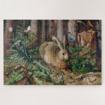 A Hare in the Forest - Hans Hoffmann Jigsaw Puzzle<br><div class="desc">A Hare in the Forest (1585). Coloured illustration by Hans Hoffmann,  leading representative of the Dürer Renaissance,  specialised in watercolor and gouache nature studies.</div>
