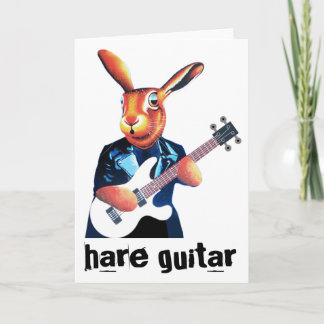 A hare playing a guitar card