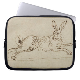 A Hare Running, With Ears Pricked (pen & ink on pa Laptop Sleeve
