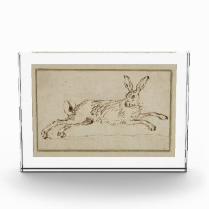 A Hare Running, With Ears Pricked Photo Block